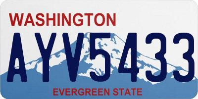 WA license plate AYV5433