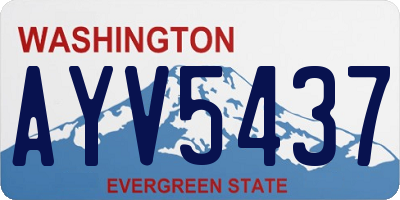 WA license plate AYV5437