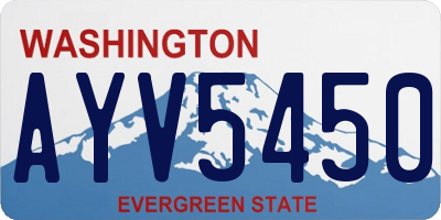 WA license plate AYV5450