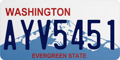 WA license plate AYV5451