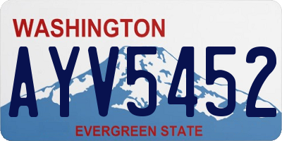 WA license plate AYV5452