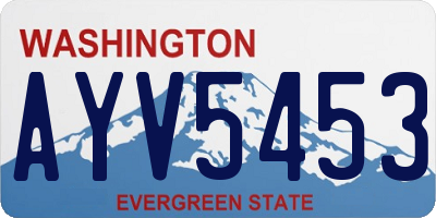 WA license plate AYV5453