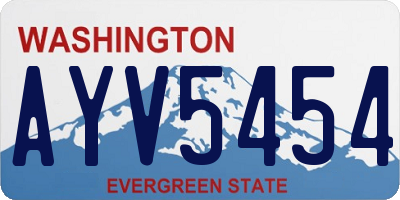 WA license plate AYV5454