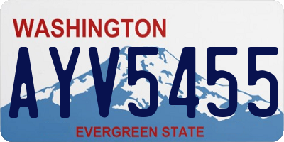 WA license plate AYV5455