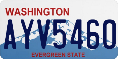 WA license plate AYV5460
