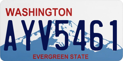 WA license plate AYV5461