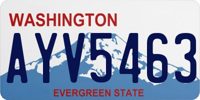 WA license plate AYV5463