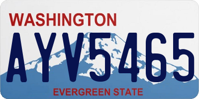 WA license plate AYV5465