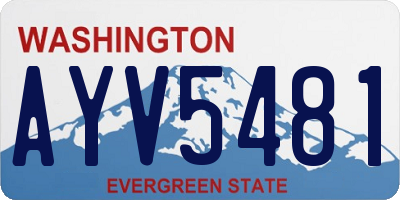 WA license plate AYV5481