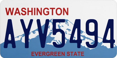 WA license plate AYV5494