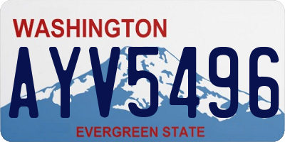 WA license plate AYV5496
