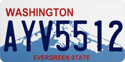 WA license plate AYV5512
