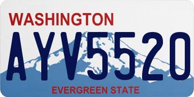 WA license plate AYV5520