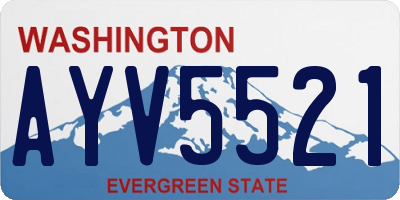 WA license plate AYV5521