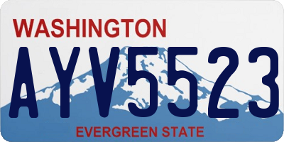 WA license plate AYV5523
