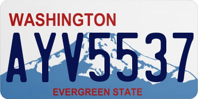 WA license plate AYV5537
