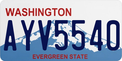 WA license plate AYV5540