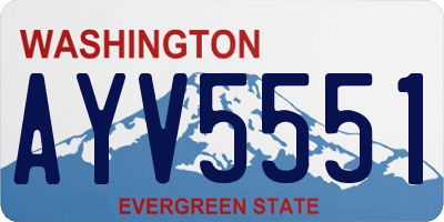 WA license plate AYV5551