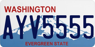 WA license plate AYV5555