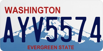 WA license plate AYV5574