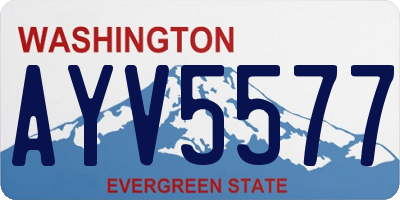 WA license plate AYV5577