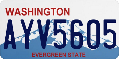 WA license plate AYV5605