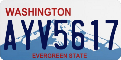 WA license plate AYV5617