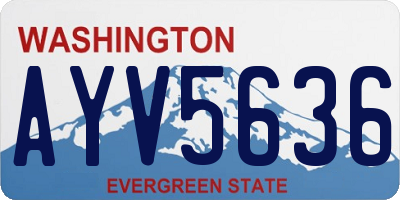 WA license plate AYV5636