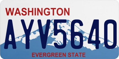 WA license plate AYV5640