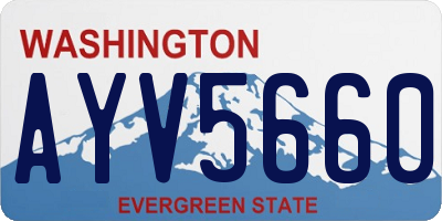 WA license plate AYV5660