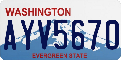 WA license plate AYV5670