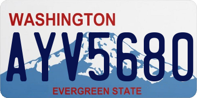 WA license plate AYV5680