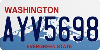 WA license plate AYV5698