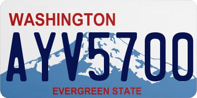 WA license plate AYV5700