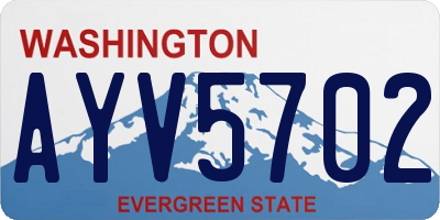 WA license plate AYV5702