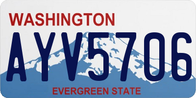 WA license plate AYV5706