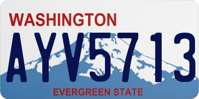 WA license plate AYV5713