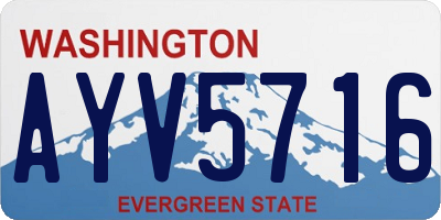 WA license plate AYV5716