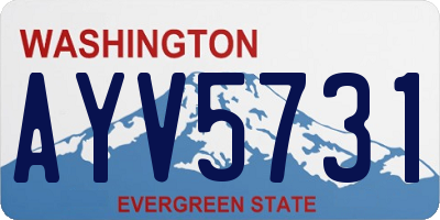 WA license plate AYV5731