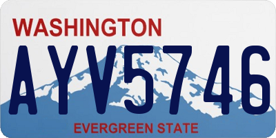 WA license plate AYV5746