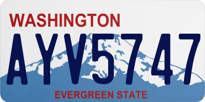 WA license plate AYV5747