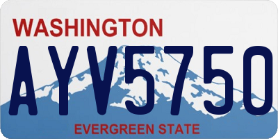 WA license plate AYV5750