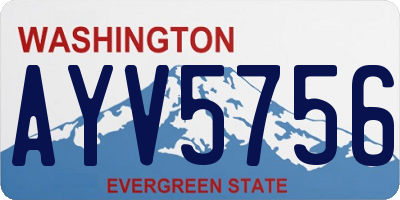 WA license plate AYV5756