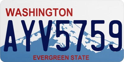 WA license plate AYV5759