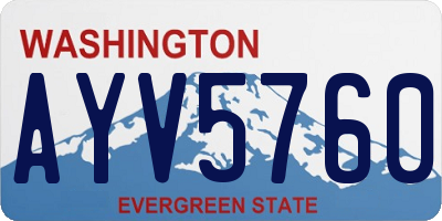 WA license plate AYV5760