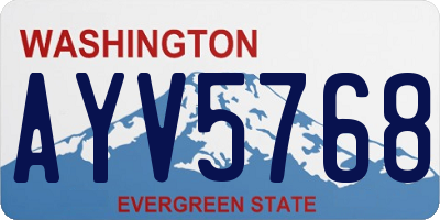 WA license plate AYV5768