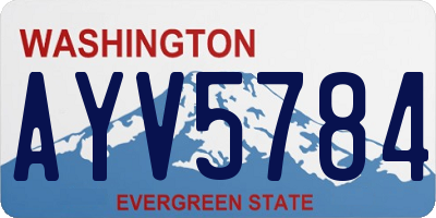 WA license plate AYV5784