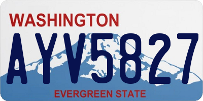 WA license plate AYV5827
