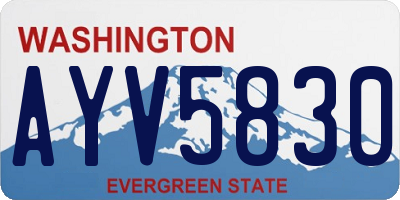 WA license plate AYV5830