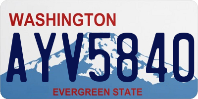 WA license plate AYV5840
